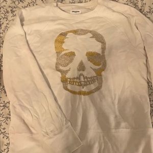 Gold and White Skull Crewneck